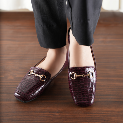 Elarawalk Maroon Luxe Loafers