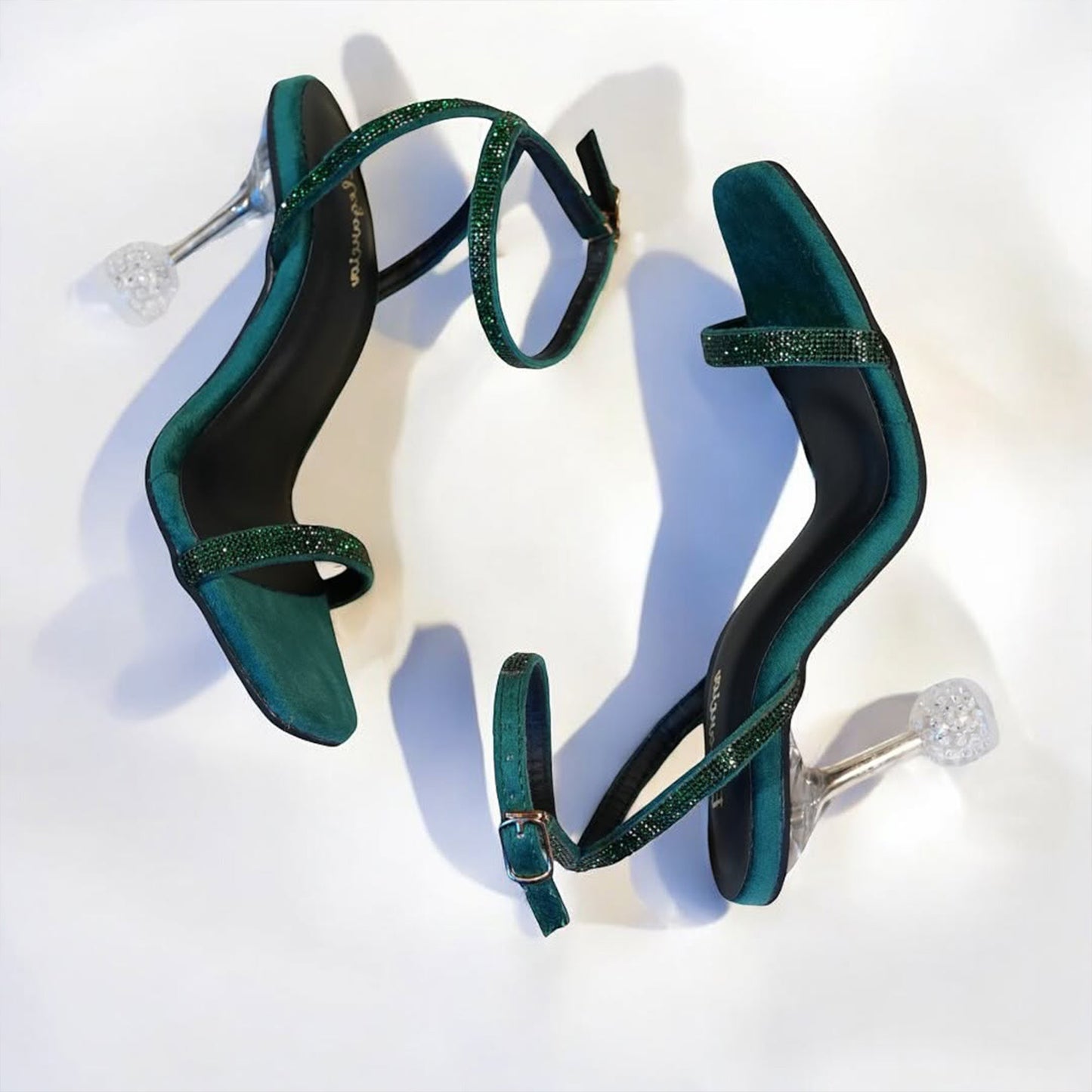 Emerald Luxe Crystal Heel