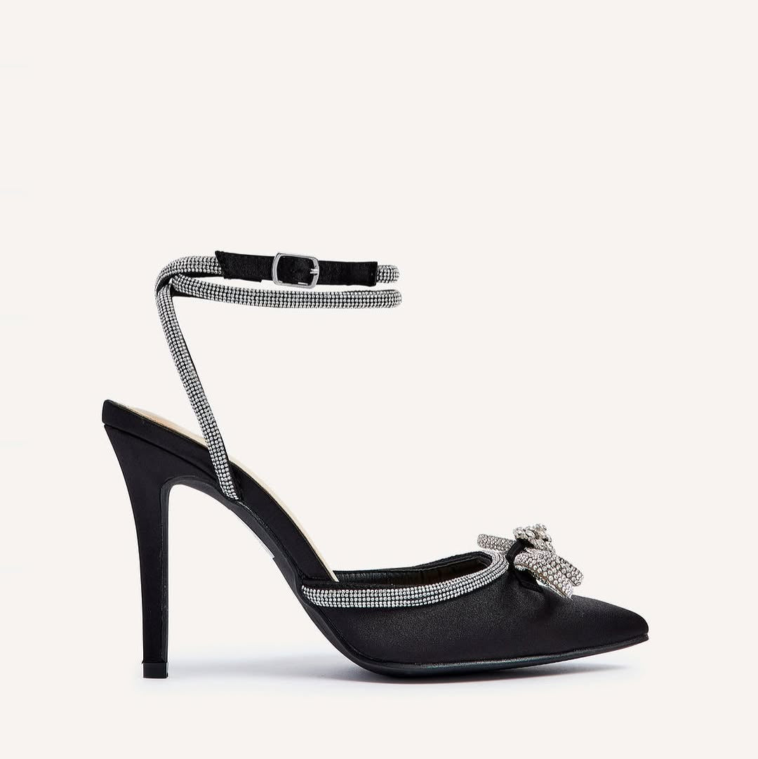 Elara Rhinestone Bow Heels