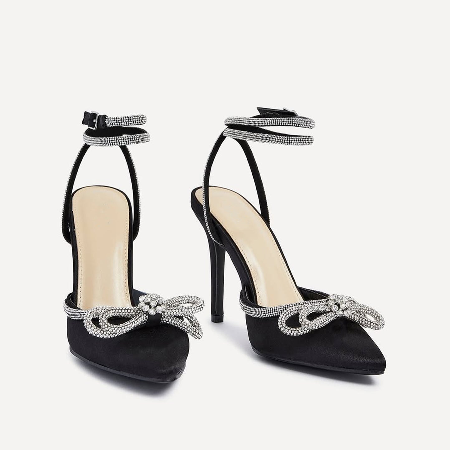 Elara Rhinestone Bow Heels