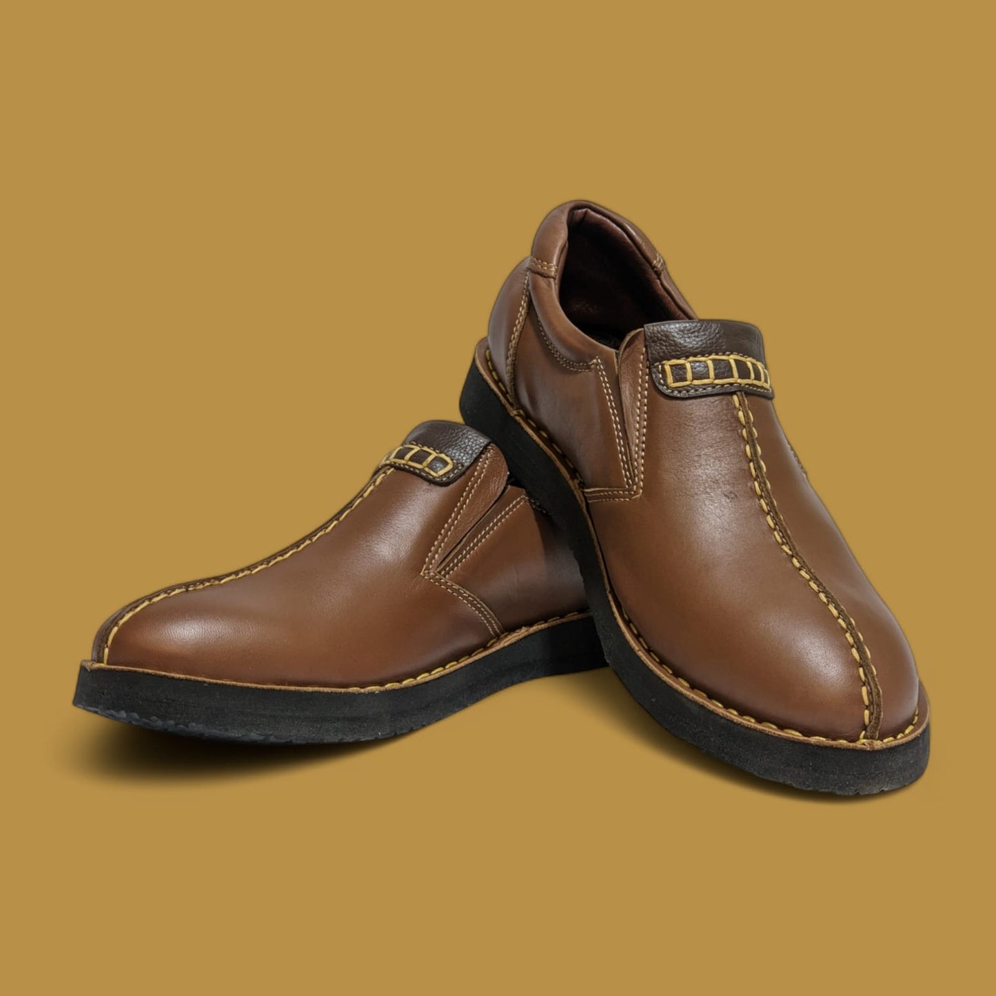 Classic Chestnut Slip-On Loafers
