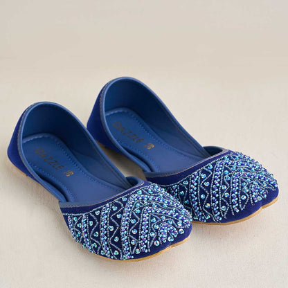 ElaraWalk Midnight Blue Jewel Khussa