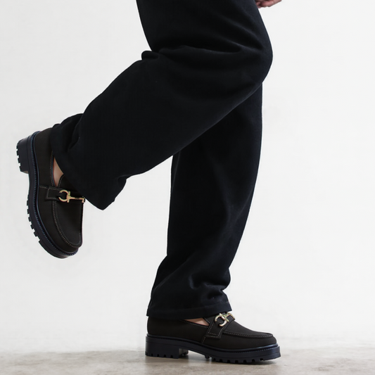 Onyx Lug Sole Bit Loafers